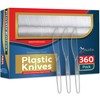 Munfix 360 Count Clear Plastic Knives Heavy Duty, Premium Disposable