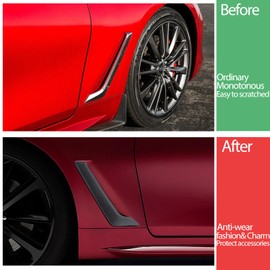 Front Fender Side Vent Garnish Trim Compatible with Infiniti Q60 Q60S 2015-2022, ABS Plastic Air Flow Intake Hole Grille Spoiler Auto Exterior Accessories (Carbon Fiber Pattern)