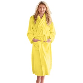 DAN RIVER Premium Cotton Terry Robes for Women and Men, Ultra Soft bathrobe with Adjustable Waist Belt and Pockets Yellow Pack of 1