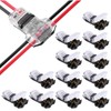 12Pcs Black/Transparent 2 Pin T-connector Pin Terminal Wire Connectors, 20-22