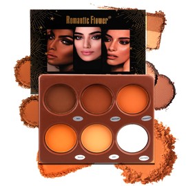 Katiluxiya 6 Colors Contour Palette, Makeup Contour Palette Powder Light to Dark, Make Up Palette Contour Kit, Highly Pigmented Matte Colors For Contouring And Highlighting (6 Colors)