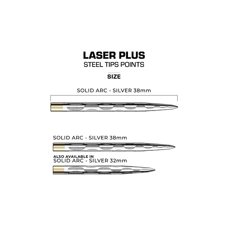 Mission Darts Laser Plus Lasered Steel Tip Points | Solid