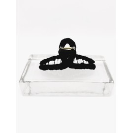 Satin Hair Claw Clamp 12.5cm Extra Strong Hold in Black, Brown or Rose (Black)