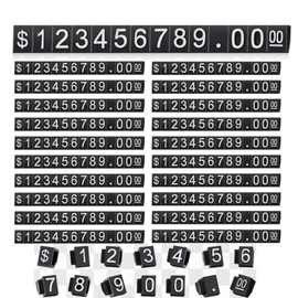 30 Sets Price Display Cube Adjustable Price Tag,Adjustable Removable Mini Cube Dollar Letter Number Tag,for Retail Shop Jewelry Display
