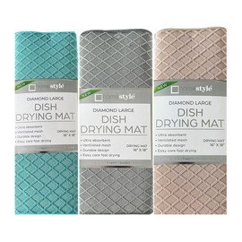 AllTopBargains 1 Microfiber Absorbent Dish Drying Mat Towel for Kitchen Home Dishes Drainer Si