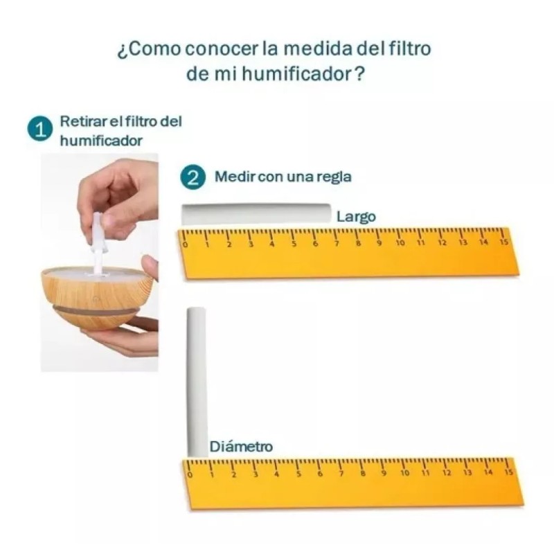 LIWU 6 Pack Repuesto Filtros Humidificador, Difusor 10cmx8mm