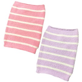 GJTr Belly Wrap, Body Warmer, Heat Retention, Cold Protection, Set of 2, Border, For Adults, Pink, Purple