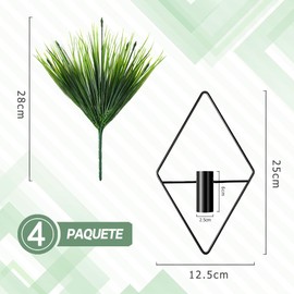 REKOBON Set de 4 Jardineras Colgantes con Plantas Artificiales, Decoración Geométrica de Pared Jarrón Colgante de Metal Porta Plantas de Pared para Salón Dormitorio Oficina