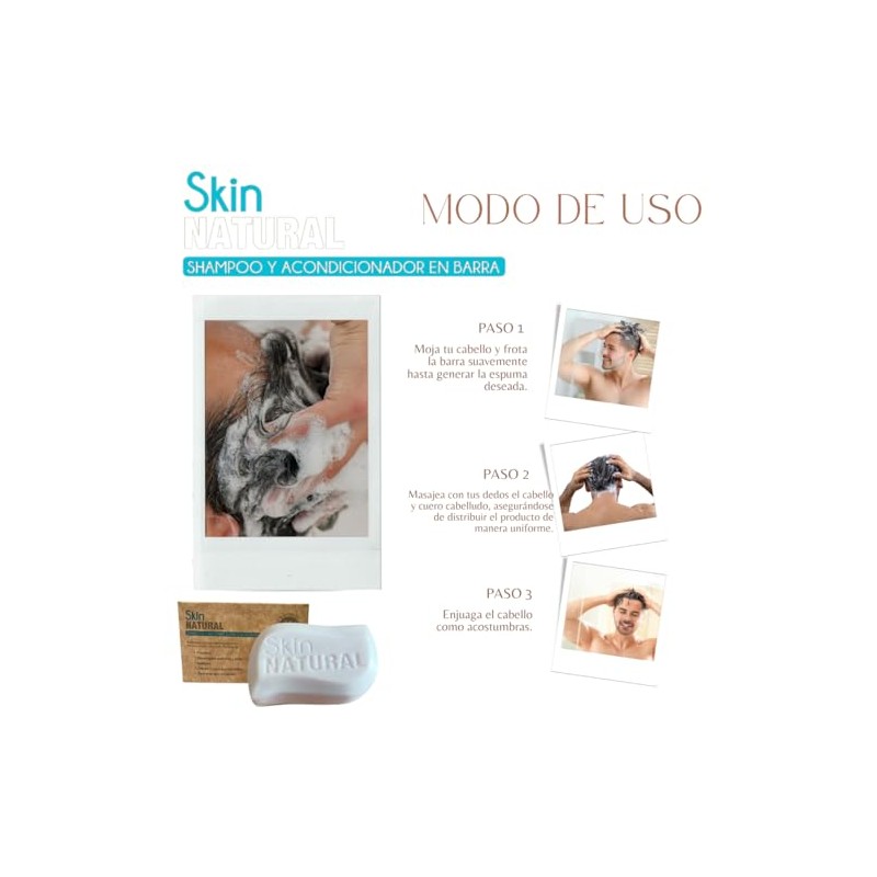 SKIN NATURAL - Shampoo Sólido 90g - Reduce la Caída
