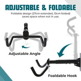 ONEFITGUY Bike Wall Mount, Swivel Hanger with Foldable Arm & EVA Padding, Heavy Duty Bike Rack Garage Storage, Holds Up to 66 lbs for Vertical Mounting
