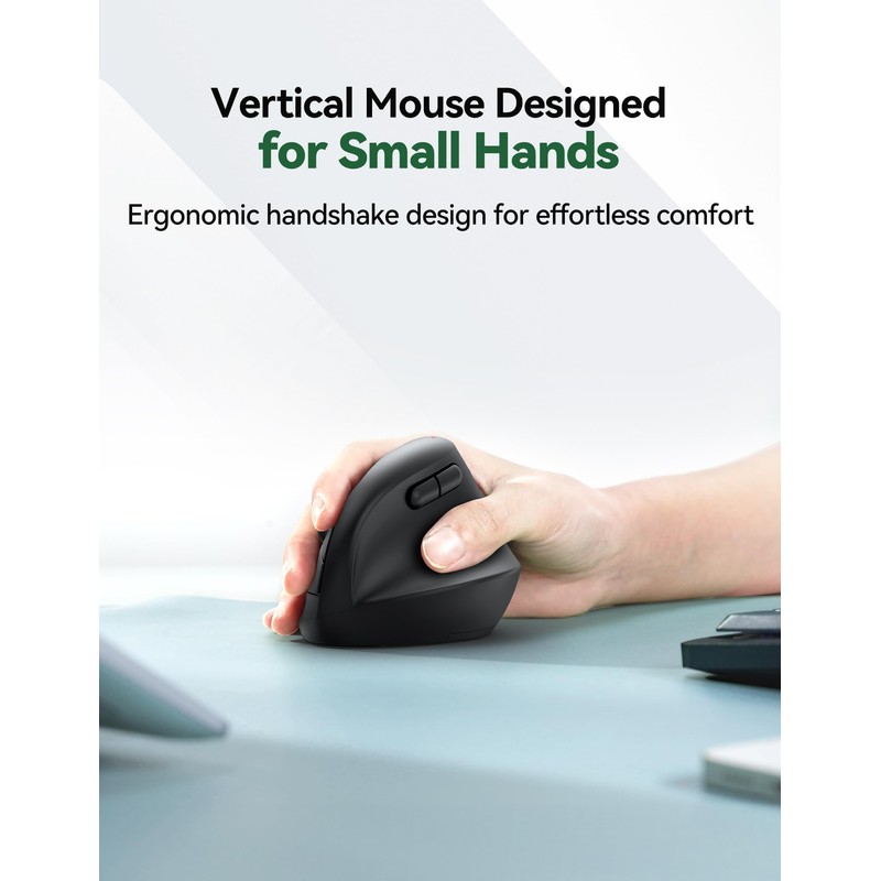 TECKNET Ergonomic Mouse Mini, 2.4G Wireless Vertical Mouse for Small