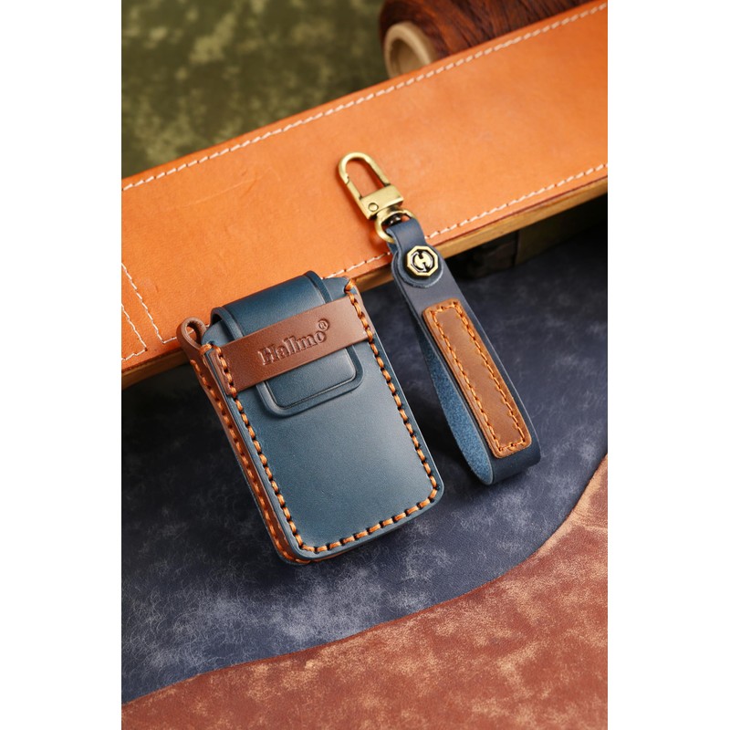 HIBEYO 3 Button Fit for Jeep Leather Key Fob Cover