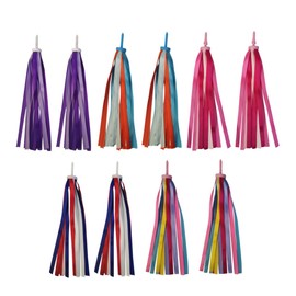 Totority 5 Pair Bike Handlebar Streamers Ribbons Fun Accessories for Bicycles Scooters for Carrier Decoration Easy to Install Vibrant Colors Flying The Wind