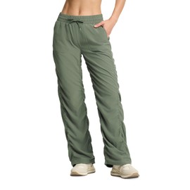 Yogipace Women's UV Protection Water Resistant Lightweight Dance Studio Pants Travel Pant,31",Grey Sage,Size XL