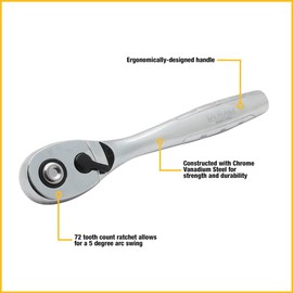 DEWALT Ratchet, Pear Head, SAE, 1/2-Inch Drive (DWMT71805)