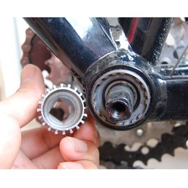 Bynccea Bike Bottom Bracket Removal Remover Tool, 20 Teeth Bike Crank Extractor Spanner Disassembly Repair Tool Compatible with Shimano FSA VP LP (Black Silver)