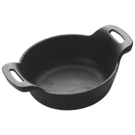 Soro Essentials- 5-1/8" Round Mini Cast Iron Induction Skillet Server 12 oz Matte Black Enamel– Cookware Saute Fry Pan Cast Iron Skillet Frying Pan Cookware Skillets Safe Grill for Indoor & Outdoor