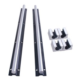 ANWOKIT Black Linear Rails 2PCS SBR20 600mm Linear Slide Rails with 4PCS SBR20UU Bearing Block CNC Rail Kit, Linear Rails and Bearings Kit Linear Rail Set for Automated Machines Equipments