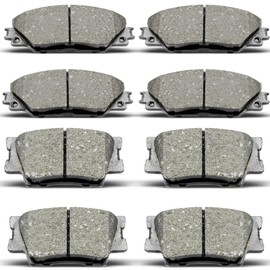 AnnoVinco 8PCS Front Rear Ceramic Brake Pads Replacement Kit Fits 2009-2010 for Pontiac Vibe, 2009-2013 for Toyota Matrix, 2006-2018 for Toyota RAV4 (D1211 D1212)