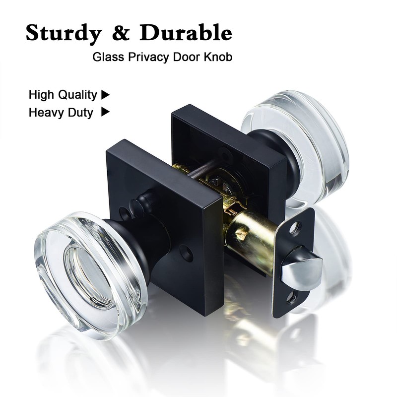 coolnews Matte Black Door Knob Glass Door Knobs Interior Privacy