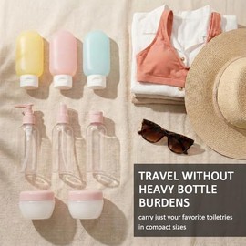 Travel Bottles for Toiletries, CAA Approved 11 PCS Travel Bottles Kit | Leakproof Refillable Containers with Bags for Cosmetic Shampoo Lotion Liquids