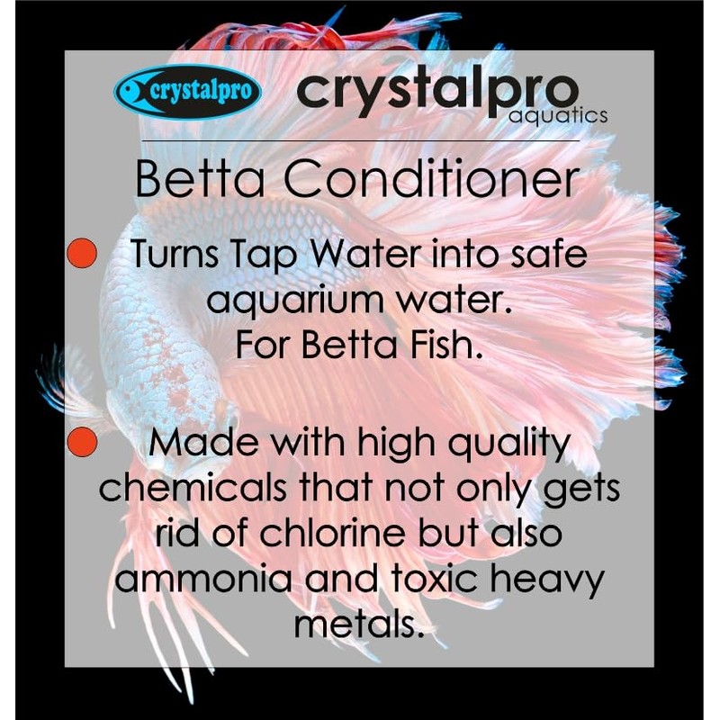 Crystalpro Betta Water Conditioner Treats 660 Gallons - Concentrated Betta