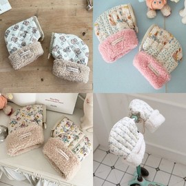 Aesthetic Pattern Kickboard & Scooter Hand Warmer Gloves for Children & Toddlers - Winter Warmth Item Teddy Bear Brown