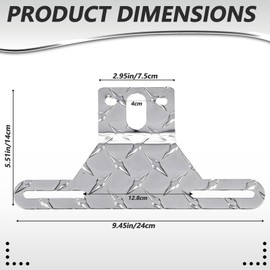 Trailer License Plate Bracket Aluminum Heavy-Duty Bracket Holder for Trucks, Trailers, Rvs, Boats Adjustable License Plates Metal Plate Tag Frame Mounting Kit with Screw Caps,Reflective Strip