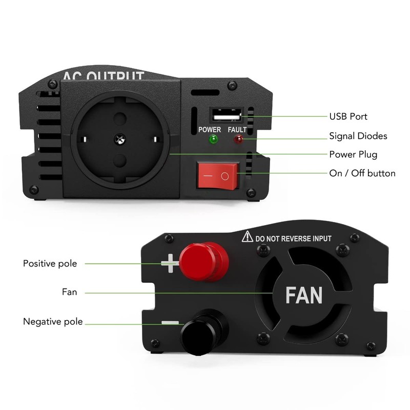 EcoLine - Inverter 12V to 220V / 230V - Power