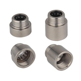 Set of 4 tap extensions, G1/2 extension, stainless steel G1/2 thread fitting, not easy to rust, G1/2 x 1 cm/2.5 cm, extend 1 cm/2.5 cm, for taps, angle valves, shower heads