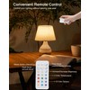 INTELIVE Rechargeable Cordless Ceramic Table Lamp with Remote, RGB &