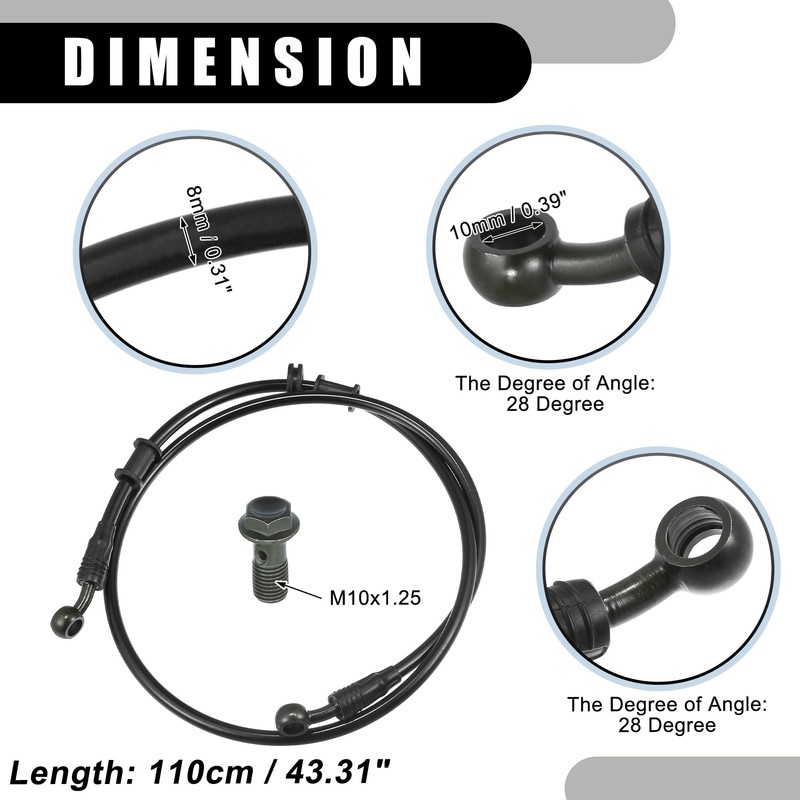 Partuto Brake Hose Motorcycle Clutch Hose - Oil Hose Motorcycle