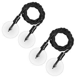 Pvieked 2 Pcs Travel Clothesline, Portable Retractable Clothesline with Hooks and Suction Cups, Black, 4.5 cm Length, Modern Style, 2 Count