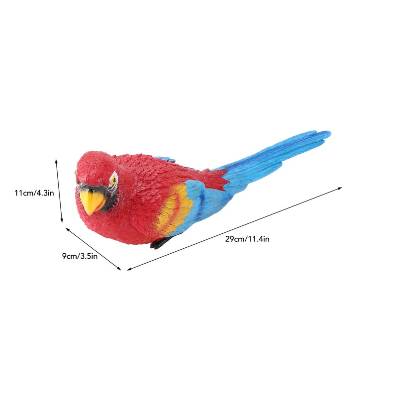Parrot Figurine Simulation Vivid Innovative Wall Mounted Hand Painted Resin