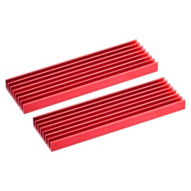 sourcing map 2 Pack M.2 SSD Heatsink Cooler with Thermal Pad Alloy Aluminium Heat Sink Cooling Sink for Laptop 70 x 22 x 6 mm Red