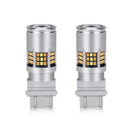 MIRUNNY Newest 3157 Switchback LED Bulbs Built-in Canbus Resistors & Fan, 1200 Lumens 54-SMD W/Projector Replacement for DRL & Turn Signal Lights, White/Amber