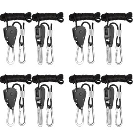 Guiran 8 Pack Adjustable Ratchet Rope Hangers 2m 3mm 1/8" Rope for Plants, Fans and Lamps