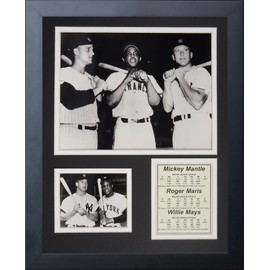 Legends Never Die Mickey Mantle, Roger Maris and Willie Mays Framed Photo Collage, 11x14-Inch (11112U)