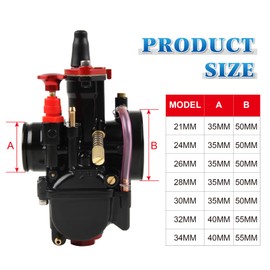 DOCAS PWK 30 mm Carburettor for Universal 100cc to 150cc Dirt Bike Motocross Motorcycle Scooter ATV Quad - Black