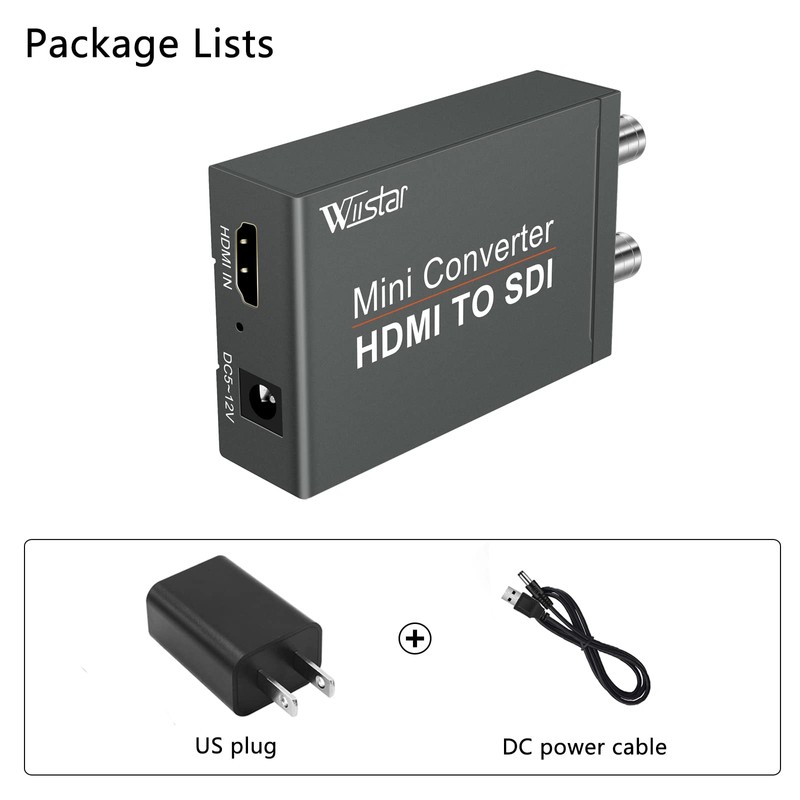 Wiistar HDMI to SDI(SD-SDI/HD-SDI/3G-SDI) Converter Mini HDMI 2 Input to