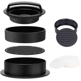 Skoye 3 in 1 Burger Press Set, Hamburger Patty Maker Filled Burger Press with 200 Pieces Burger Paper for BBQ Non-Stick Slider Beef Burger Press