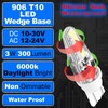 T10 Wedge Base 906 LED Marine Boat Light Bulb AC/DC