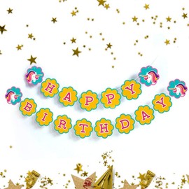 Unicorn Birthday Party Banner Unicorn Happy Birthday banner Unicorn Birthday Sign Unicorn Birthday Happy Birthday Banner Unicorn party Decorations yellow pennant banner unicorn theme