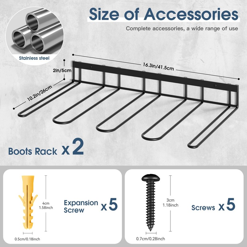 zacurter Boot Rack, Wader Hangers for wall, Metal Wall Mounted