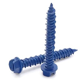 3/16 Tapcon Style Concrete Screws Slotted Hex Washer Head Concrete Screws to Anchor Masonry, Block & Brick 3/16" x 1-1/4" Qty 100