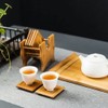 Bamboo Square Round Coasters Holder Set of 6/8 for Drinks