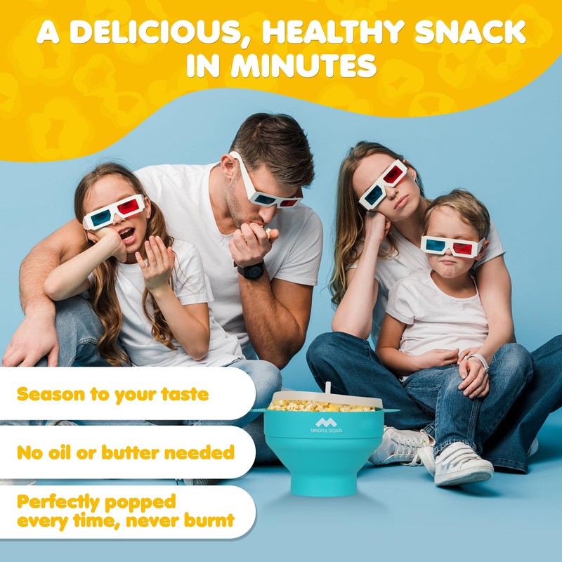 The Original Mindful Design Collapsible Microwave Popcorn Popper - Silicone