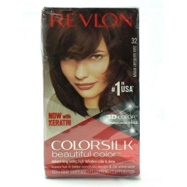 Revlon Colorsilk Beautiful Color,  32 Dark Mahogany Brown, Pack of Three