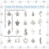 UNICRAFTALE 100Pcs 20 Styles Assorted Ocean Charms Set Seashells Starfish
