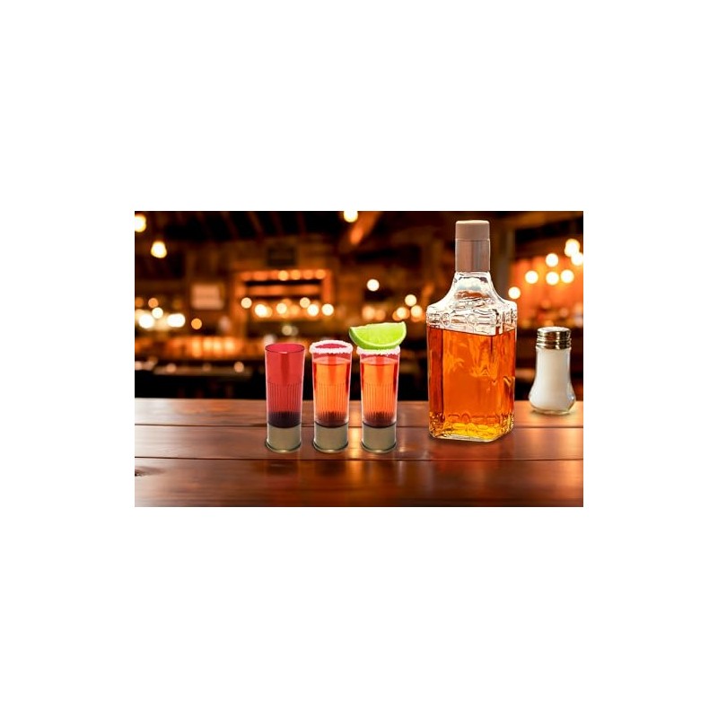 GET Heavy-Duty Shotgun Shell Plastic Shot Glass, 1.5 Ounce, Red